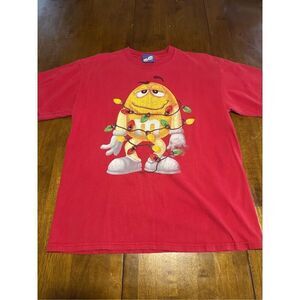 Vintage Y2K M&M’s Candy Christmas Holiday Lights Gildan Shirt Graphic Print Sz L